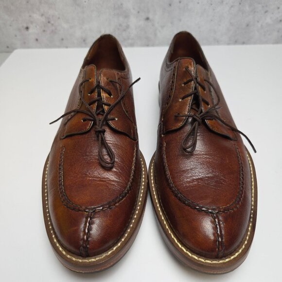 Alan Payne Deer Leather Oxford Split Toe Shoes Handmade 8.5 M Winbley Cognac - Picture 2 of 11